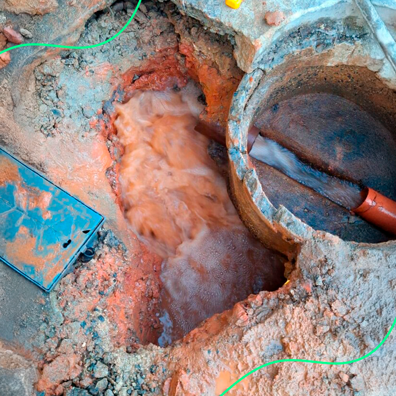 Vista do vazamento verdadeiro de grande porte identificado pela equipe da Rio+ com o 4Fluid.